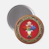 Aimant [500] Rosy Cross (Croix Rose) sur Red & Gold (Recto/Verso)
