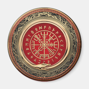 Aimant [500] Vegvisir - Viking Gold Magic Runic Compass