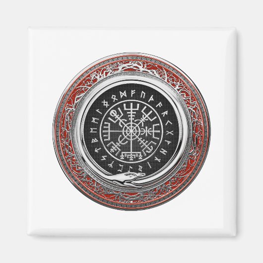 Aimant [500] Vegvisir - Viking Silver Magic Runic Compass (Devant)