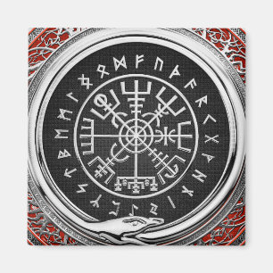 Aimant [500] Vegvisir - Viking Silver Magic Runic Compass