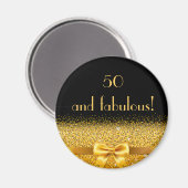 Aimant 50 anniversaire fabuleux arc en or noir (Recto/Verso)