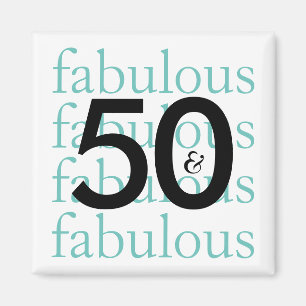 Aimant 50 et fabuleux noirs, typographie blanche et