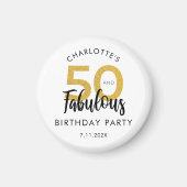 Aimant 50 et fabuleux Script 50e anniversaire Keepsaké (Devant)