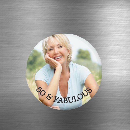 Aimant 50 fabulous birthday gold name photo