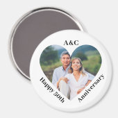 Aimant 50 Mariage Anniversaire Couple Keepsaké Heart Phot (Recto/Verso)