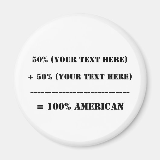 Aimant 50% (Votre Texte Ici) (Devant)