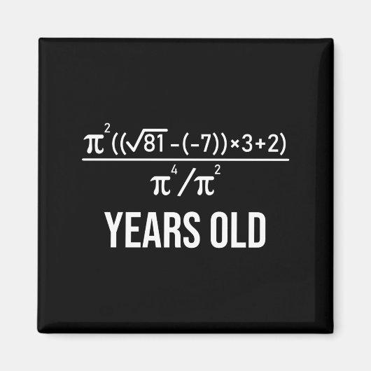 Aimant 50 Years Old Equation Funny 50th Birthday Math  (Devant)