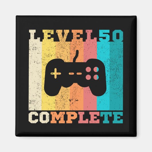 Aimant 50e anniversaire / Anniversaire Niveau 50 achevé (Devant)