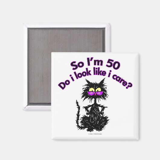 Aimant 50e anniversaire Chat (Recto/Verso)