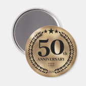Aimant 50e anniversaire d'affaires Or (Recto/Verso)