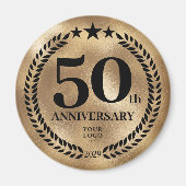 Aimant 50e anniversaire d'affaires Or (Devant)