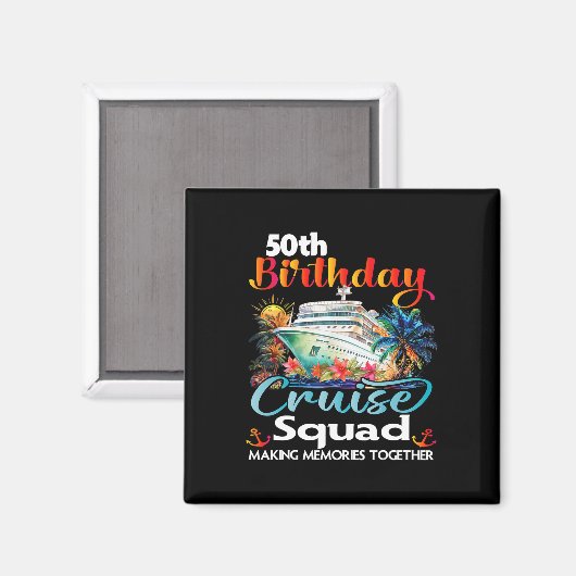 Aimant 50e anniversaire de croisière Escouade amis Famill (Recto/Verso)