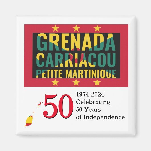 Aimant 50e anniversaire de l'indépendance du GRENADIAN 20 (Devant)