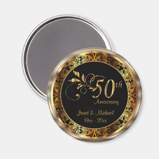 Aimant 50e anniversaire de Mariage d'or (Recto/Verso)