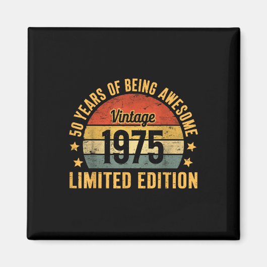 Aimant 50e Anniversaire Décorations Pour Hommes 1975 Gag  (Devant)