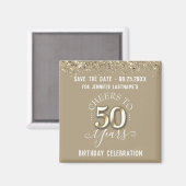 Aimant 50e anniversaire d'or Enregistrer l'aimant de date (Recto/Verso)