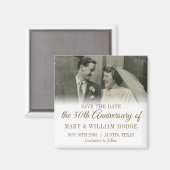 Aimant 50e Anniversaire d'or Photo Mariage Enregistrer la (Recto/Verso)