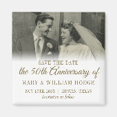 Aimant 50e Anniversaire d'or Photo Mariage Enregistrer la (Devant)