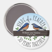 Aimant 50e anniversaire du Mariage, Bluebirds of a Feathe (Recto/Verso)
