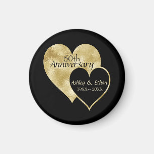 Aimant 50e anniversaire du mariage Coeurs