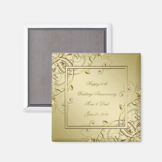 Aimant 50e anniversaire du Mariage de l'or (Recto/Verso)