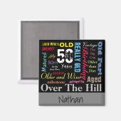 Aimant 50e anniversaire heureux en style Graffiti (Recto/Verso)