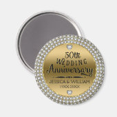 Aimant 50e Anniversaire Mariage Diamants Et Or (Recto/Verso)
