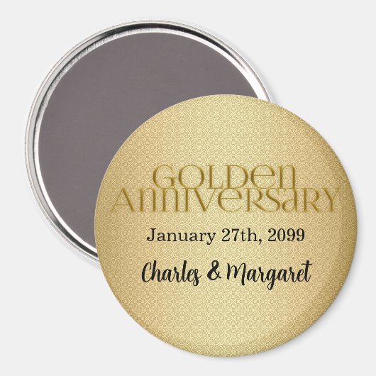 Aimant 50e Anniversaire Mariage d'or (Recto/Verso)