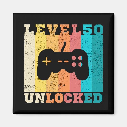 Aimant 50e anniversaire niveau 50 déverrouillé (Devant)