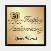 Aimant 50e anniversaire - Or (Devant)