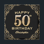 Aimant 50e anniversaire Parties scintillant noir et or ca<br><div class="desc">50e Anniversaire Parties scintillant Noir et Or Magnet de cadre. Pour plus de personnalisation,  cliquez sur le bouton "Customiser" et utilisez notre outil de conception pour modifier ce modèle.</div>