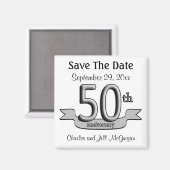 Aimant 50e anniversaire Save The Date Party Favors (Recto/Verso)