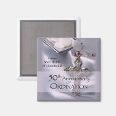 Aimant 50e personnalisation Nom de l'ordre Anniversaire C (Recto/Verso)