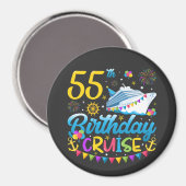 Aimant 55e anniversaire Croisière B-Day Party Circle (Recto/Verso)