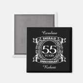 Aimant 55e anniversaire du mariage émeraude crête (Recto/Verso)