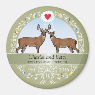 Aimant 55e anniversaire du Mariage personnalisé, Buck & D