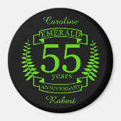 Aimant 55e ANNIVERSAIRE Mariage EMERALD (Devant)