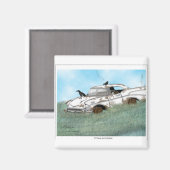 Aimant 57 Chevy dehors au pâturage. (Recto/Verso)