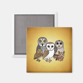 Aimant 5 Chouettes Birdables (Recto/Verso)