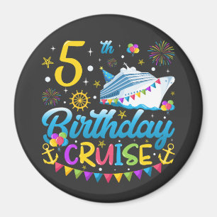 Aimant 5e anniversaire Croisière B-Day Party Circle
