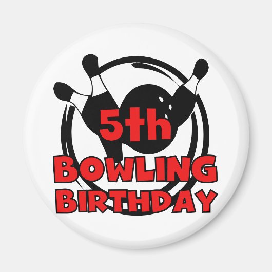 Aimant 5e Bowling Anniversaire Tshirts et cadeaux (Devant)