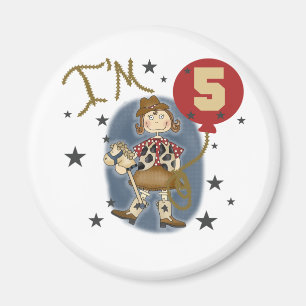 Aimant 5e Cowgirl Tshirts et cadeaux d'anniversaire