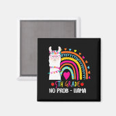 Aimant 5e Grade No Prob Llama Teacher Rainbow Back To Sc (Recto/Verso)