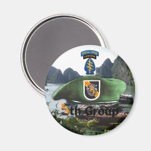 Aimant 5e Groupe des forces spéciales Vis d'anciens comba (Recto/Verso)