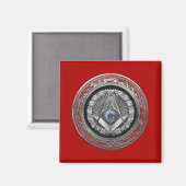 Aimant [600] Master Mason - Silver Square & Compass (Recto/Verso)
