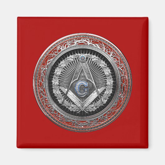 Aimant [600] Master Mason - Silver Square & Compass (Devant)