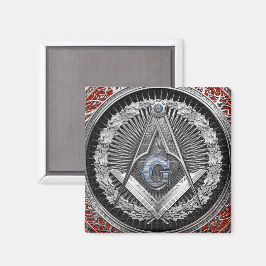 Aimant [600] Master Mason - Silver Square & Compass (Recto/Verso)