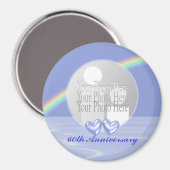 Aimant 60e Anniversaire Coeurs de diamant (cadre photo) (Recto/Verso)