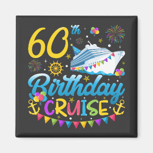Aimant 60e anniversaire Croisière B-Day Carré de fête