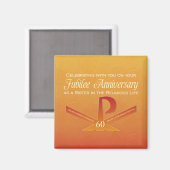 Aimant 60e anniversaire de jubilé Nun Pax Cross, Orange (Recto/Verso)